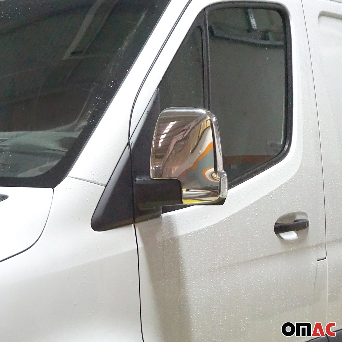 Mercedes Sprinter Mirror Cover - Omac - S.Steel - Gloss Silver - 2018